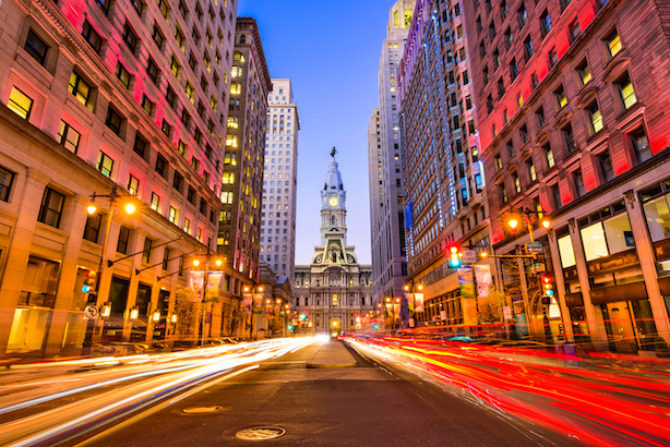 Philadelphia, Pennsylvania, USA downtown at city hall.