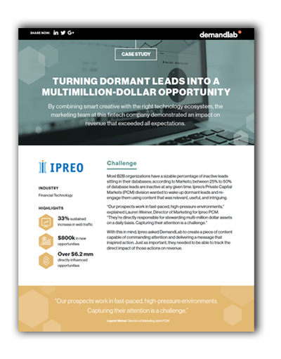 DemandLab case study with Ipreo about the Interactive Infographic