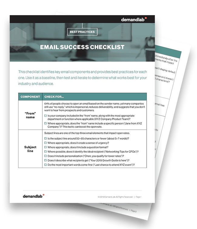 DemandLab - Checklist - Email Success Best Practices