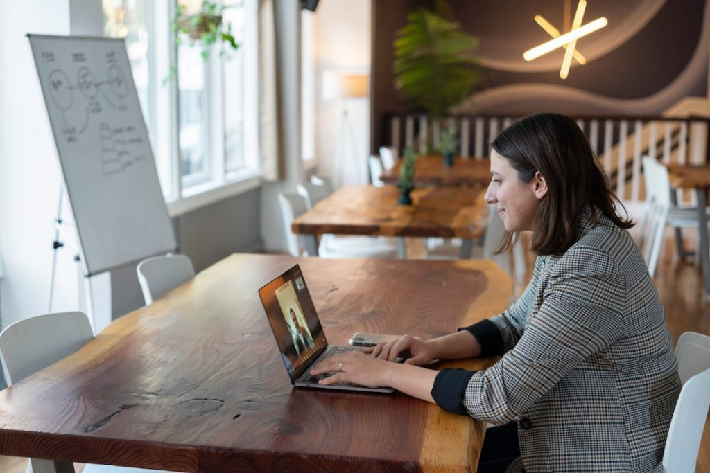 Salesperson taking a virtual sales to discuss strategies to increase sales